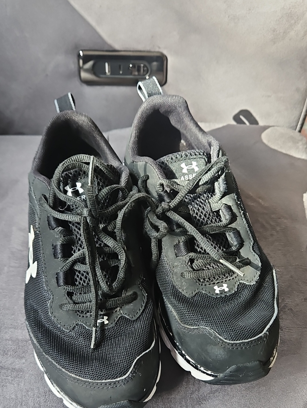Under Armour Kids Black & White Athletic Sneakers